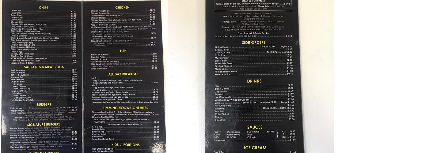 Landi’s Coalisland Menu
