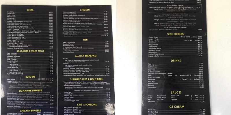 Landi’s Coalisland Menu