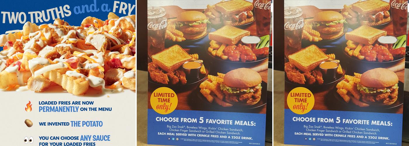 Zaxby's Chicken Fingers & Buffalo Wings Menu