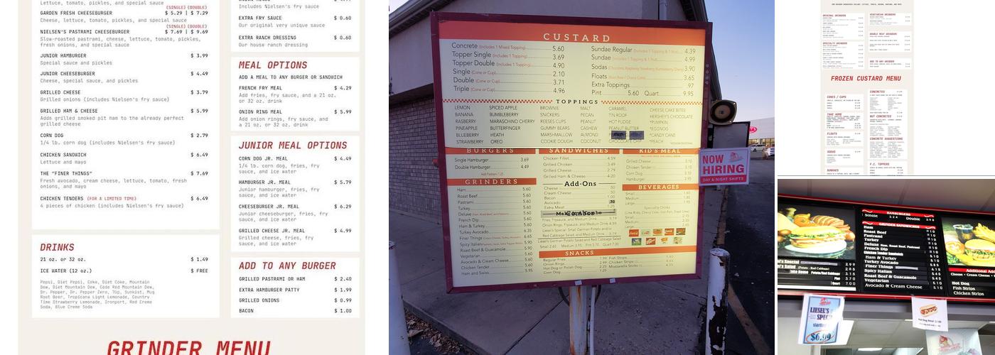 Nielsen's Frozen Custard Menu
