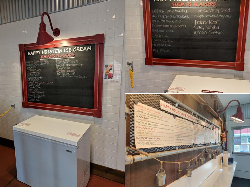 Happy Holstein Ice Cream Menu