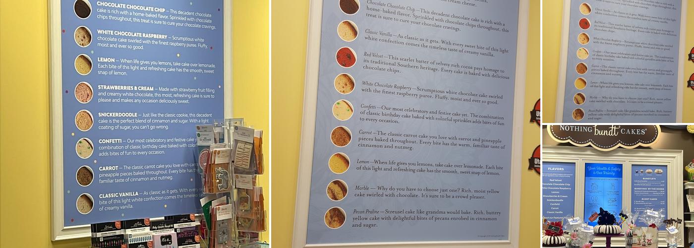 Nothing Bundt Cakes Menu