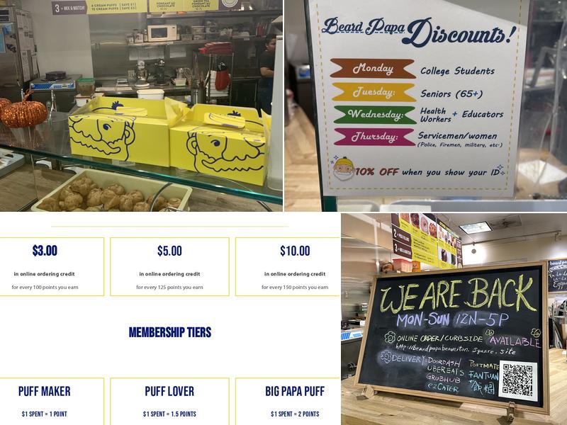 Beard Papa's Menu