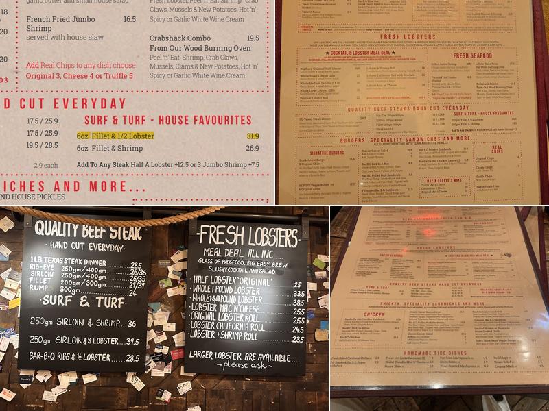 Big Easy Restaurant - Covent Garden Menu
