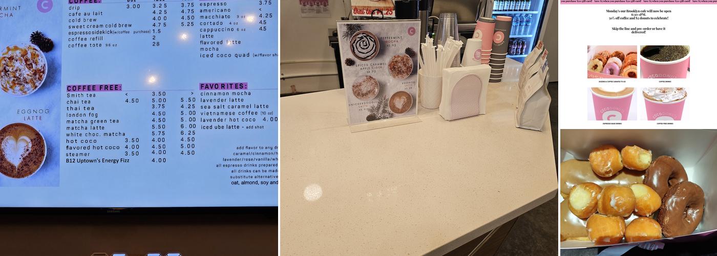 Coco Donuts Uptown Menu