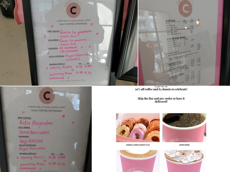 Coco Donuts & Coffee Williams Menu