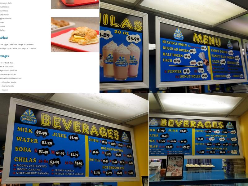 Heavenly Donuts Menu