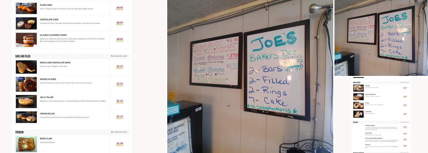 Joe's Donut Shop Menu