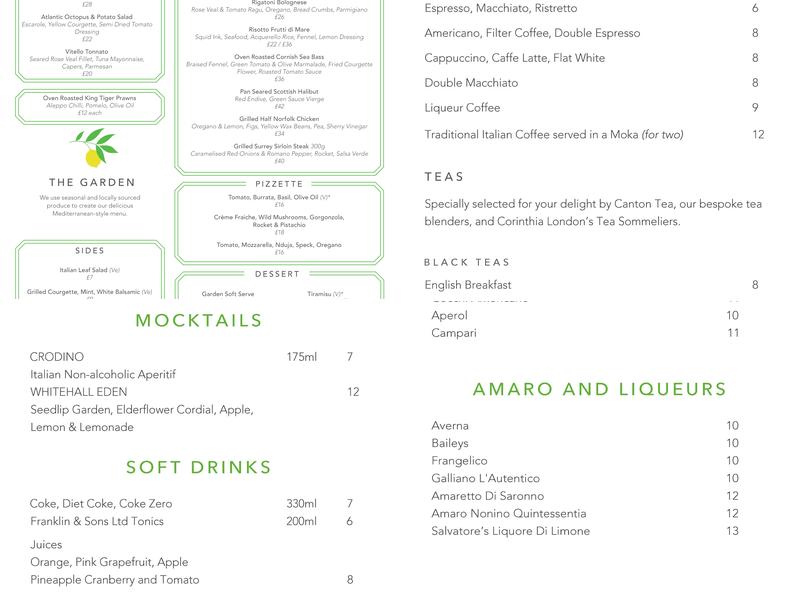 The Garden Menu