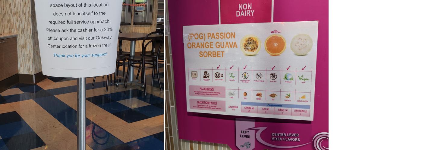 DickieYo's Frozen Treats Menu