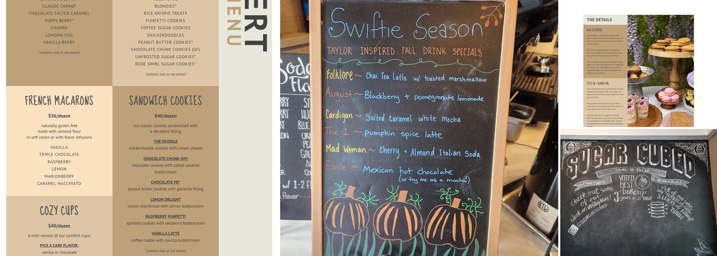 Sugar Cubed Cakes Menu