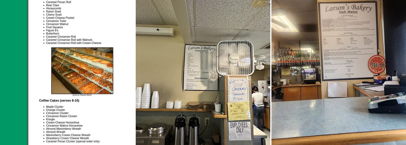 Larson's Bakery Menu