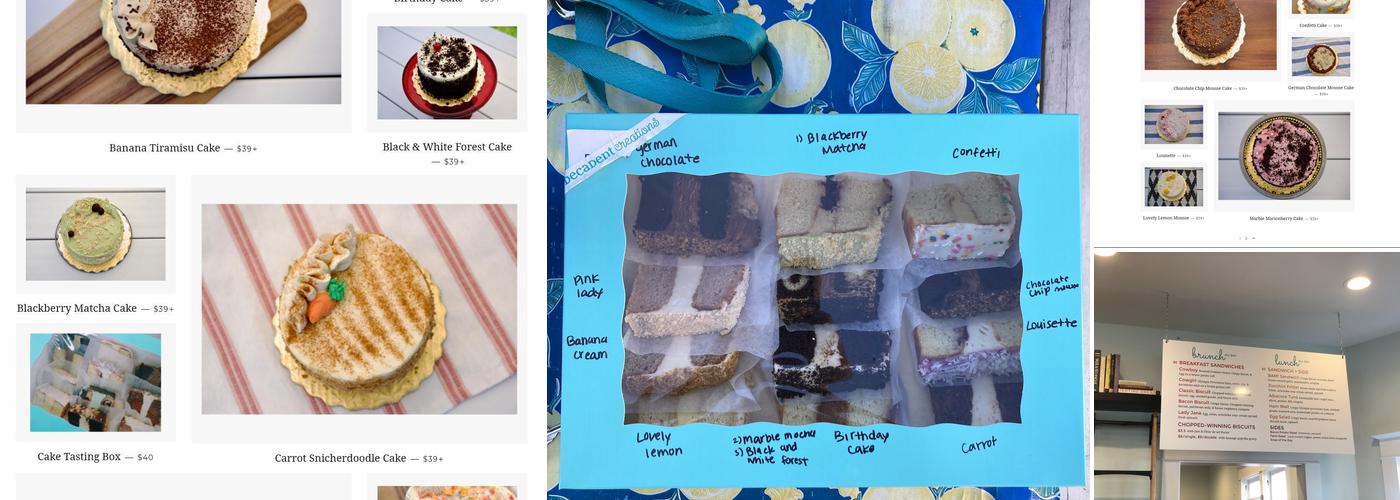 Decadent Creations Menu