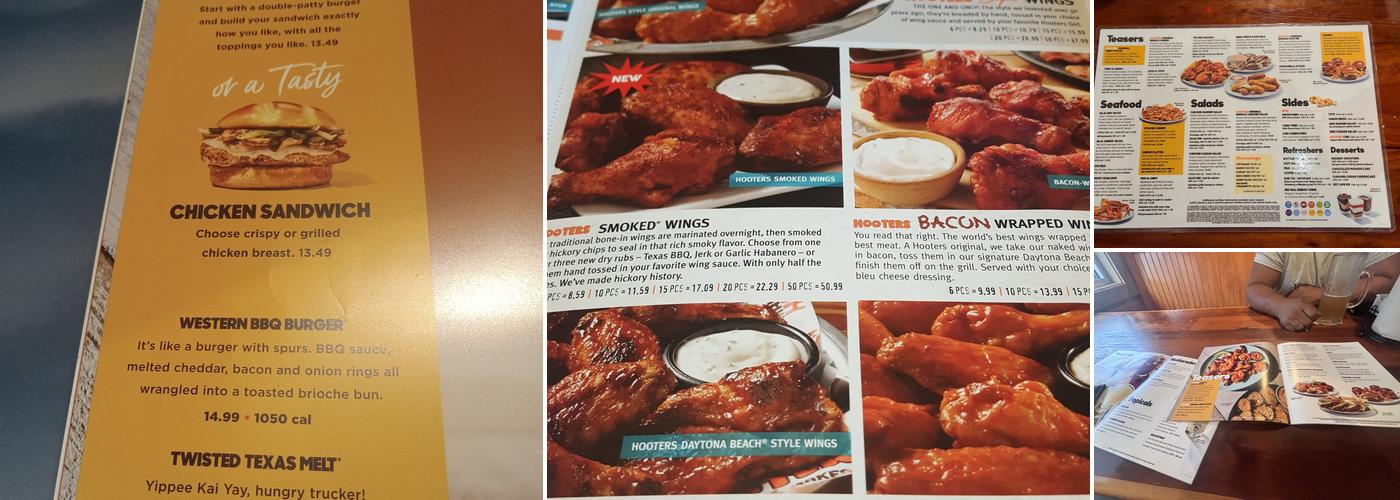 Hooters Menu