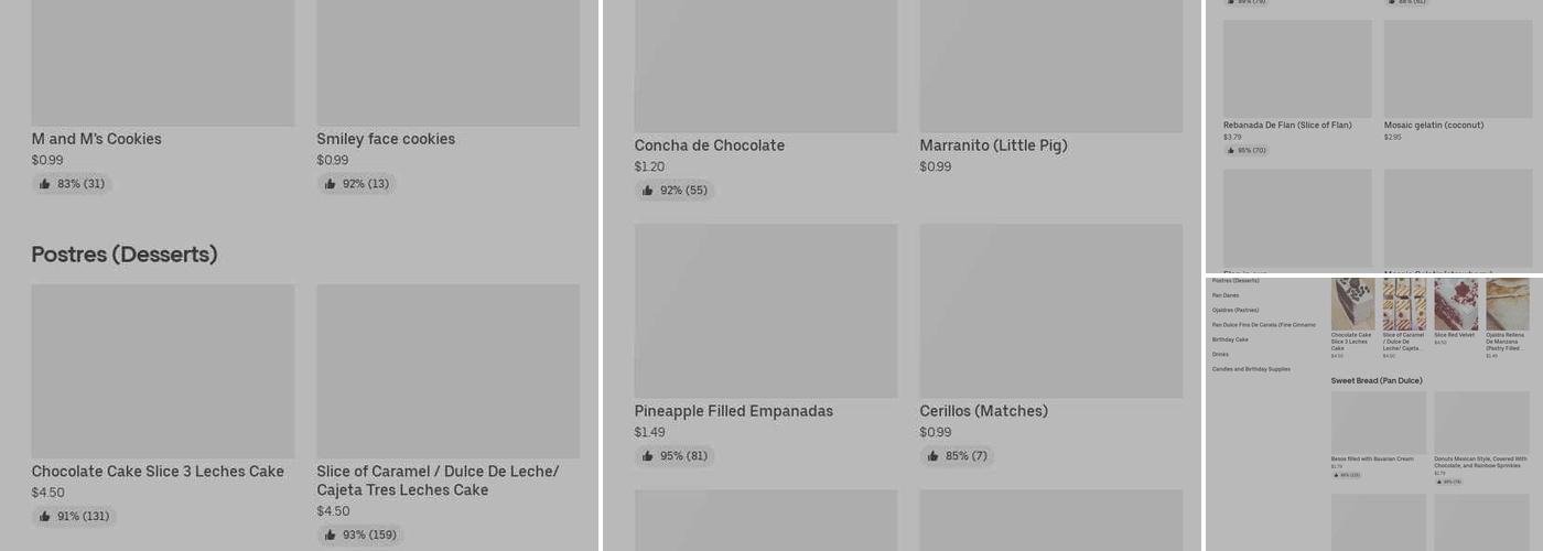 La Conchita Panaderia Y Pasteleria Menu