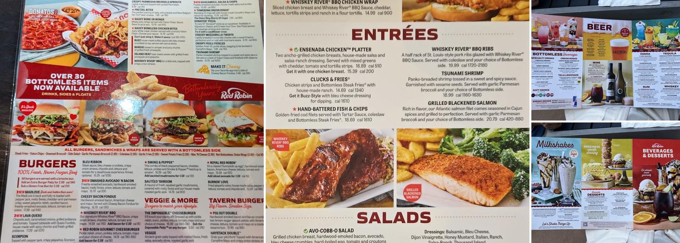 Red Robin Gourmet Burgers and Brews Menu