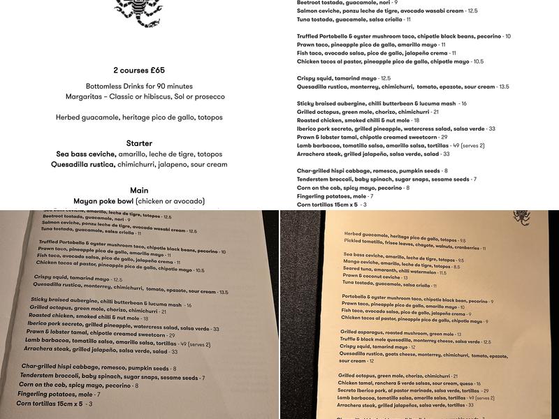 La Bodega Negra Restaurant Menu
