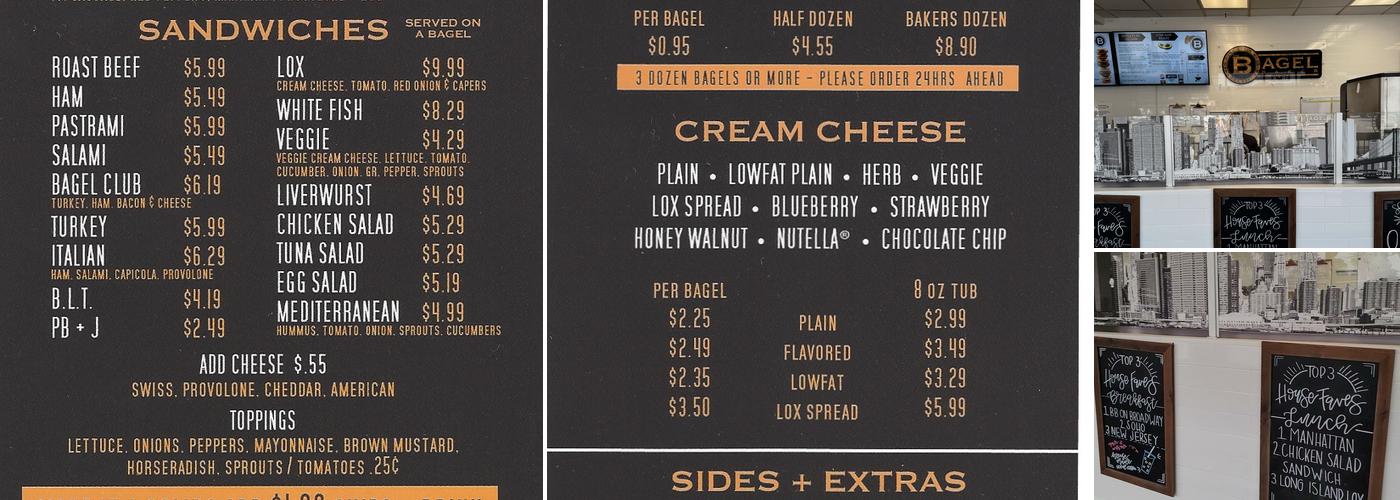 The Bagel Baker Menu