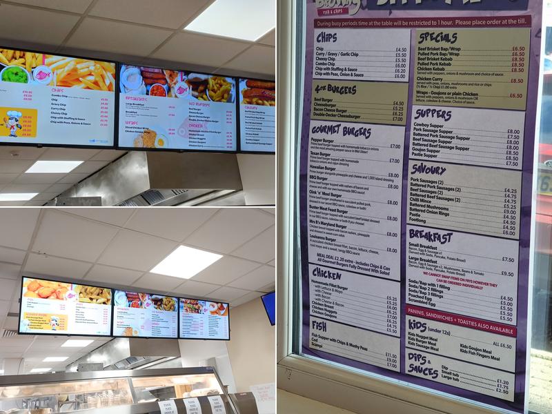 Mrs Browns fish and chips Menu