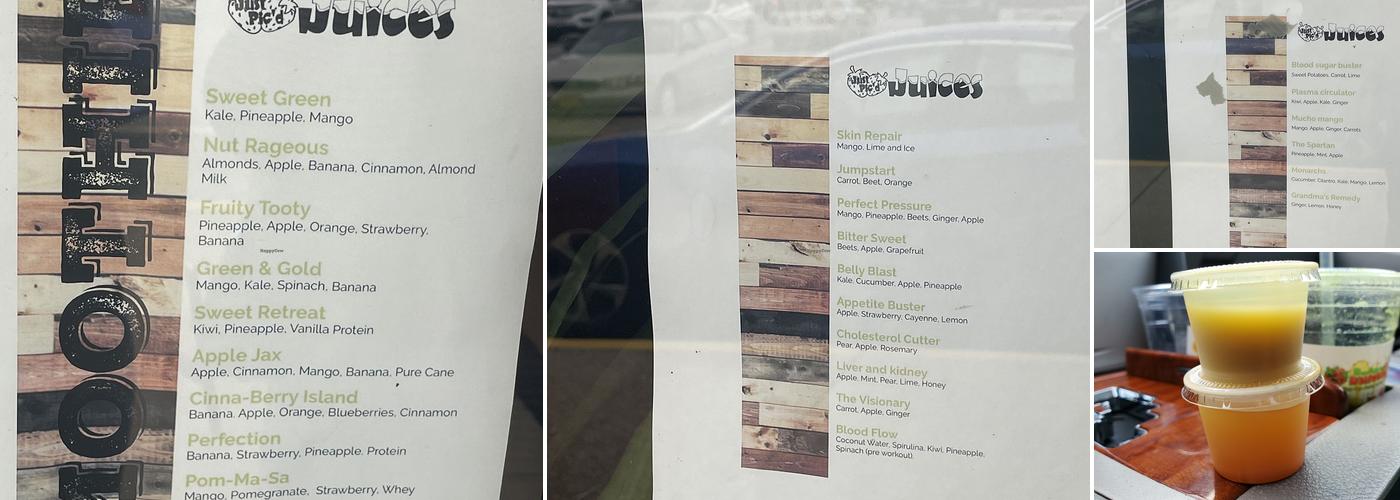 Just Pic'd Juices Menu