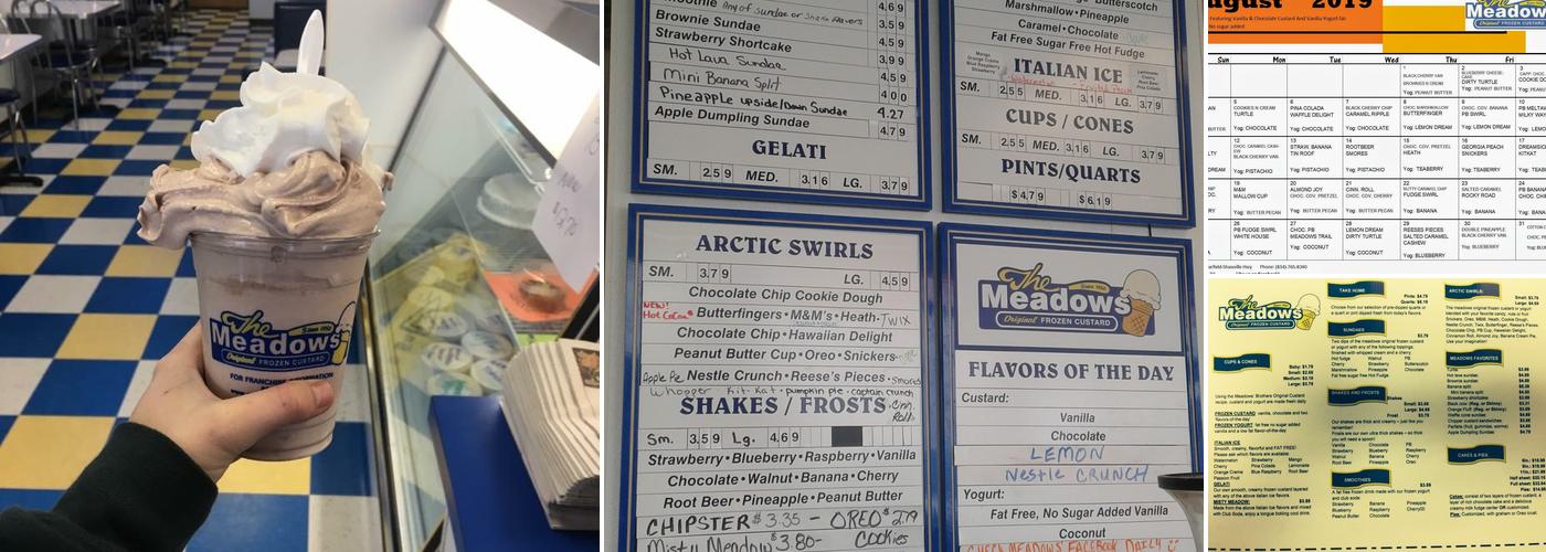 Meadows Frozen Custard Menu