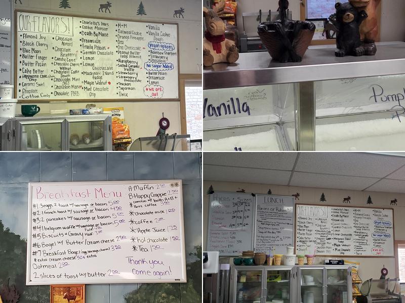 Chocolate Moose Ice Cream Factory Menu