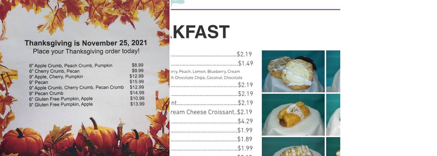 Bertucco's Bakery Menu