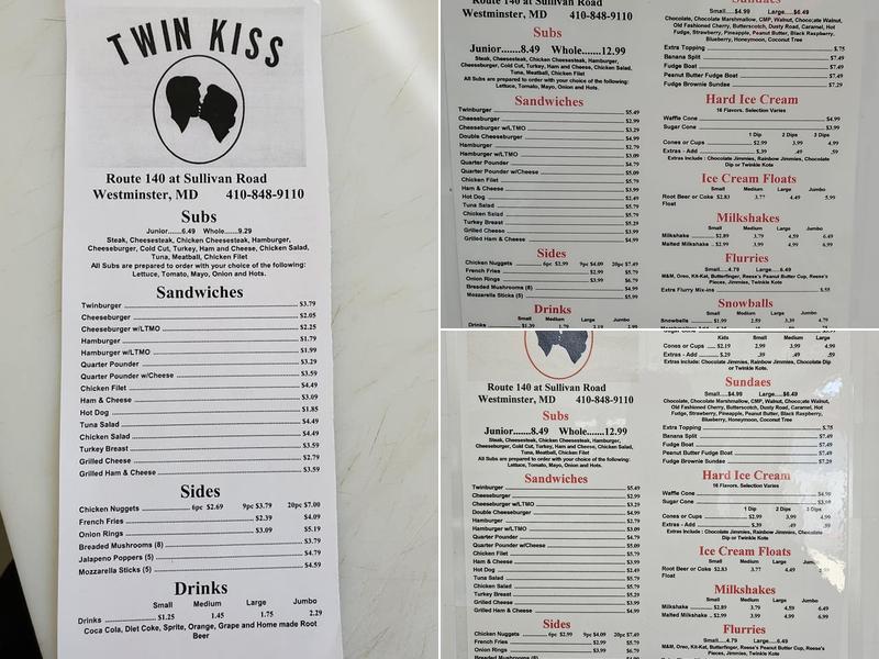 Twin Kiss Carry Out Menu