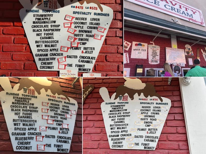 Gravity Ice Cream Menu
