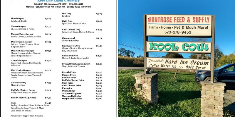 Kool Cow Menu