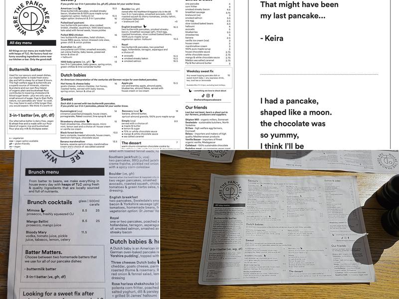 Where The Pancakes Are - Flat Iron Square Menu