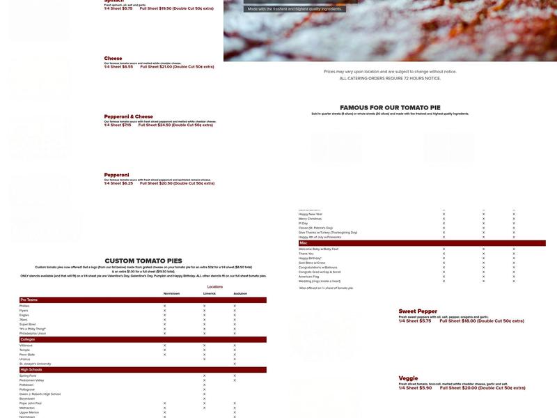 Corropolese Italian Bakery & Deli Menu