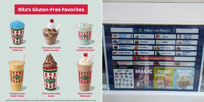 Rita's Italian Ice & Frozen Custard Menu