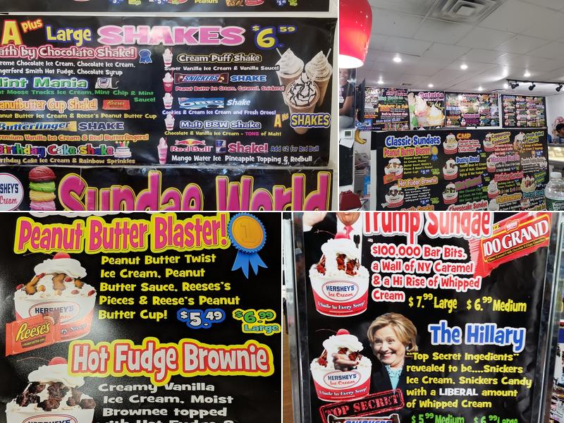 Sundae World Menu