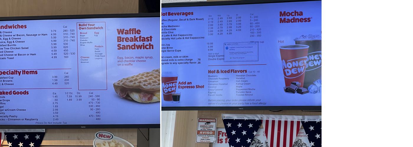 Honey Dew Donuts Menu