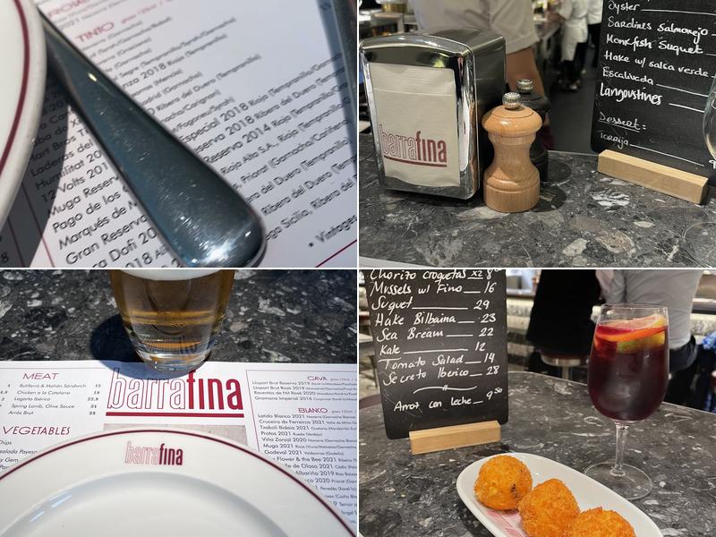 Barrafina Borough Yards Menu