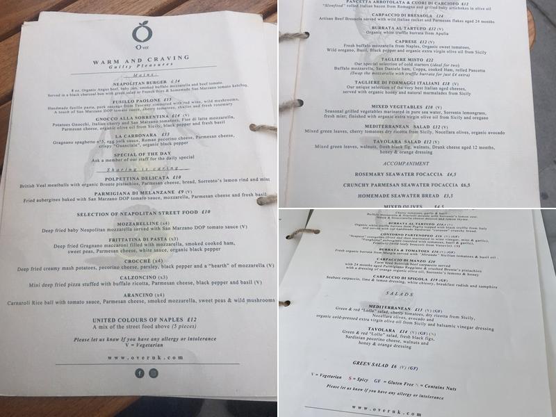 'O Ver Borough - Italian Restaurant Menu