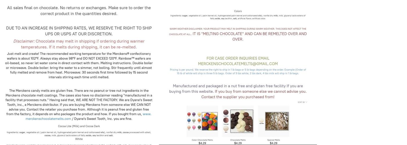 Dyane's Sweet Tooth Menu