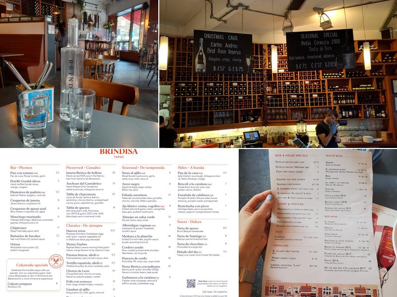 Tapas Brindisa London Bridge Menu