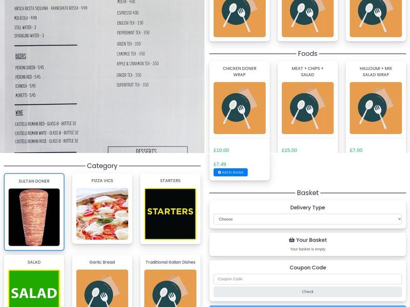 Pizza Vics Restaurant Menu