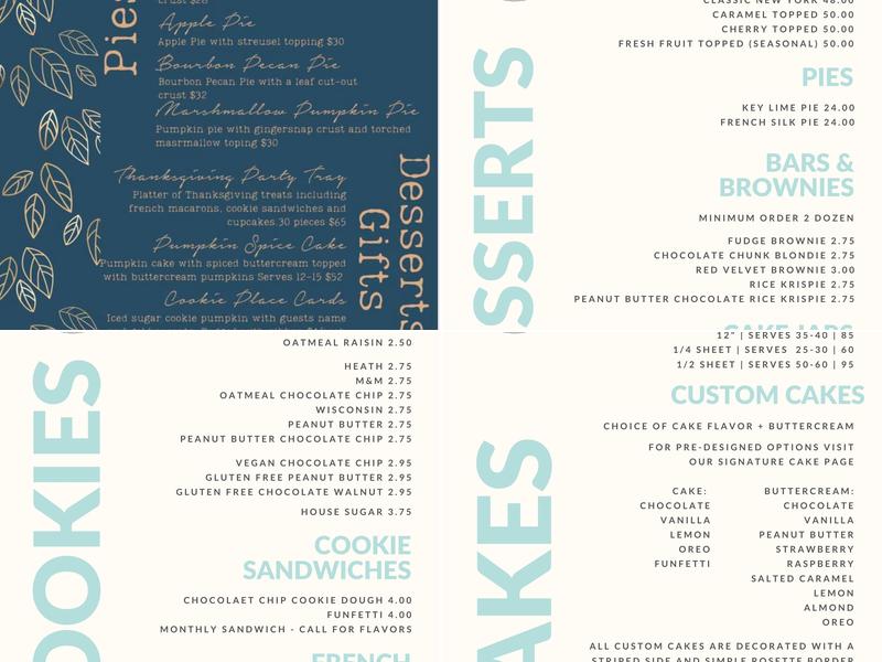 C. Adam's Bakery Menu