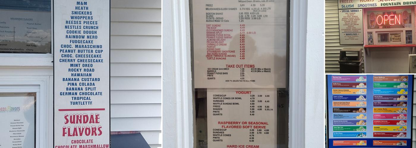 Kool Cones Menu