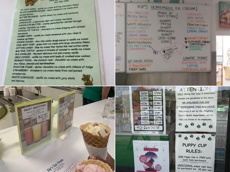 Kip's Ice Cream Menu