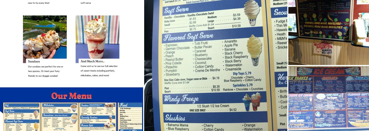Windmill Ice Cream Menu