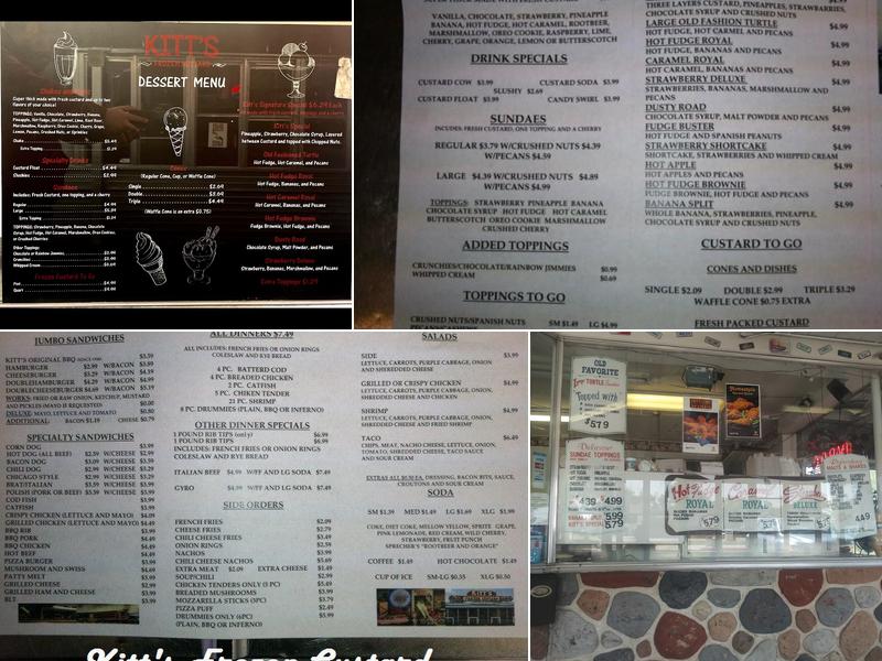 Kitt's Frozen Custard Menu