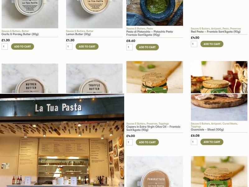 La Tua Pasta Menu