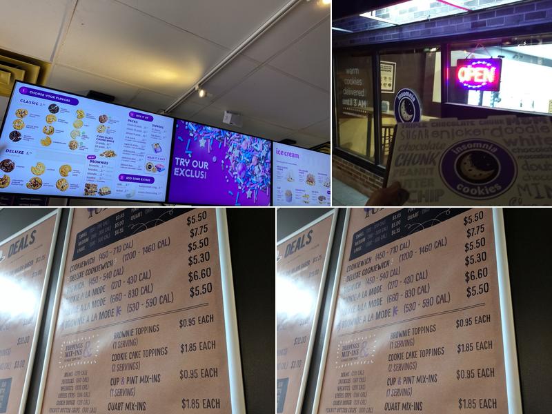 Insomnia Cookies Menu