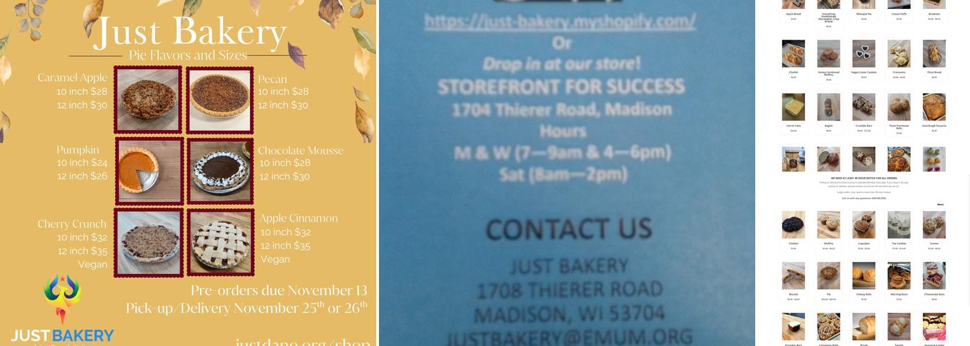 Just Bakery Menu