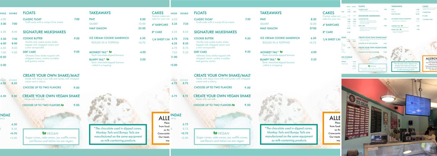 Chocolate Shoppe Ice Cream Co. Menu