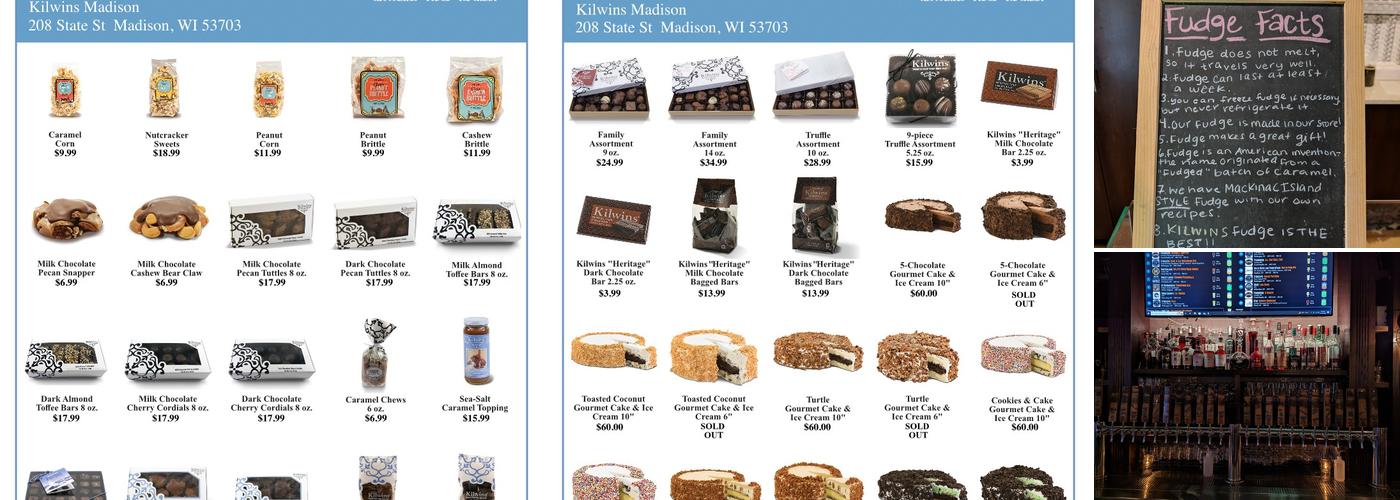 Kilwins Madison Menu